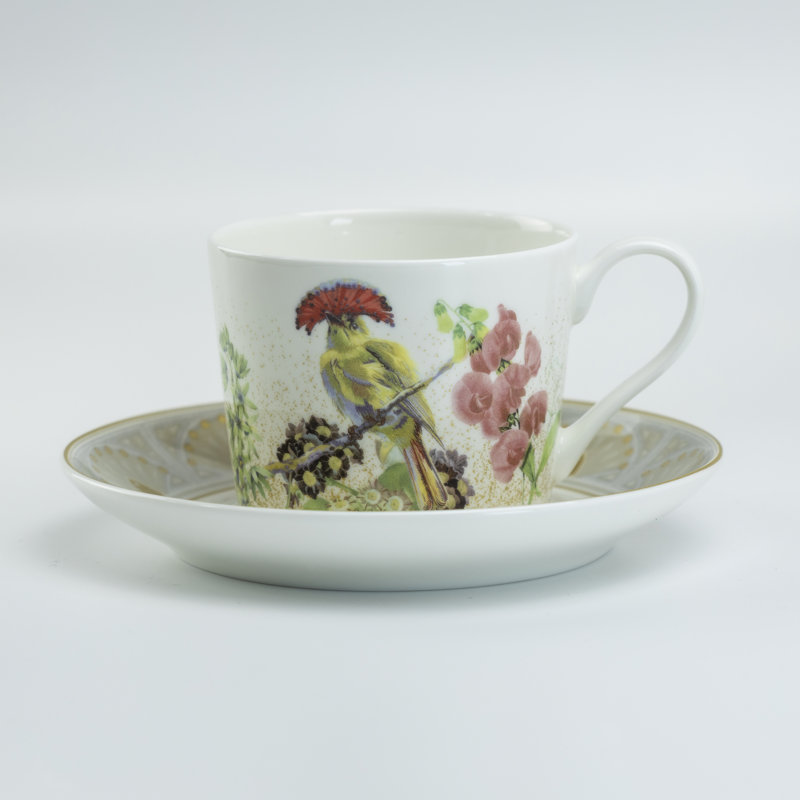 Ensemble de 4 tasses et soucoupes en porcelaine tendre Amazon Boho