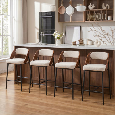 Tabouret de comptoir rembourré Devane