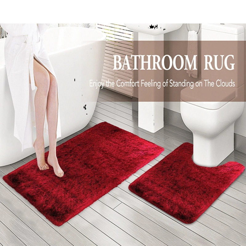Polypropylene Plastic Non-Slip Bath Mat, Red