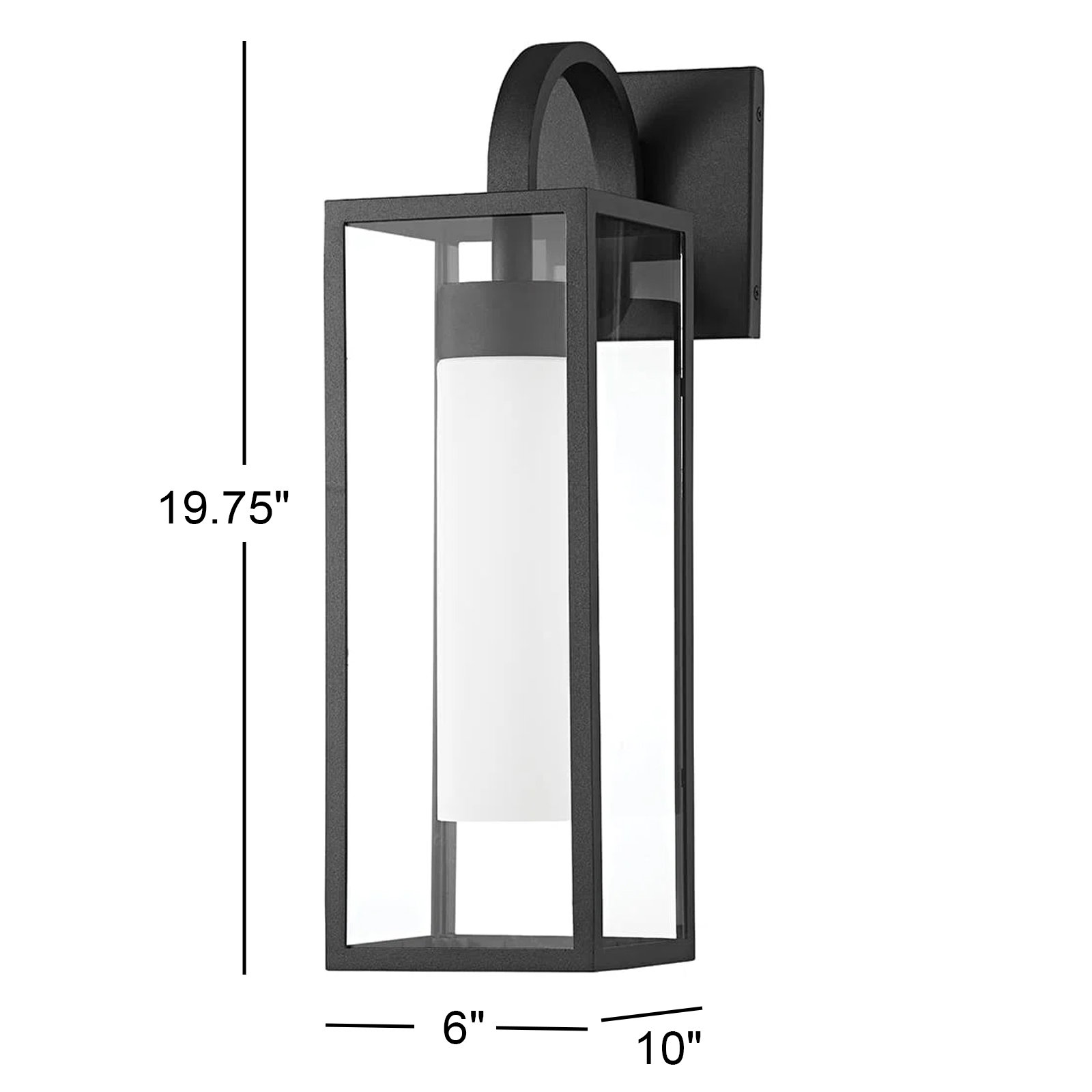 1-Light Outdoor Wall Lantern, 19.75" H x 6" W x 10" D