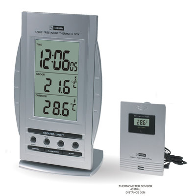 Digital Atomic Alarm Tabletop Clock in Silver