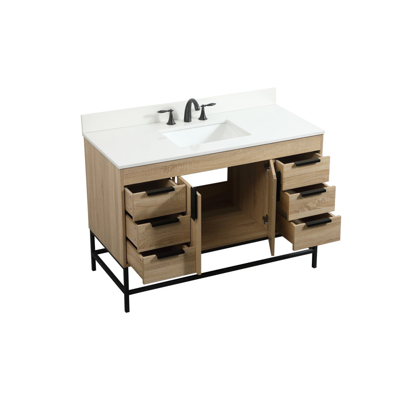 Ensemble de meuble-lavabo simple 48 po Eugene, Bois de manguier