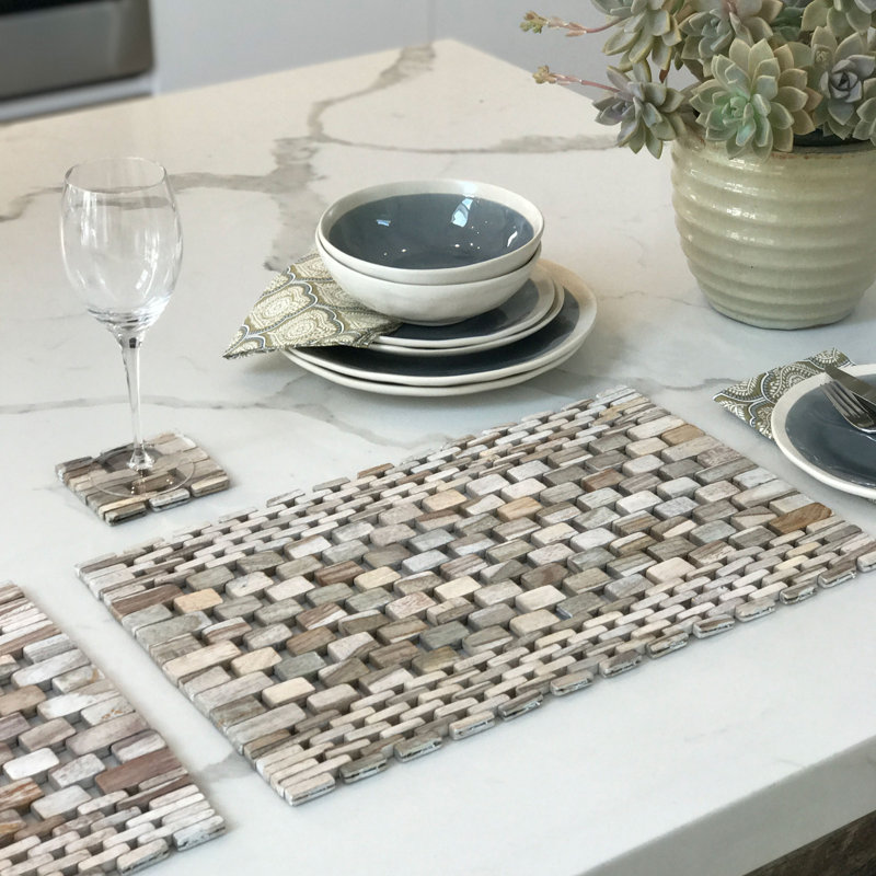 Ensemble de napperons Solace, Bois de rose avec finition blanchie