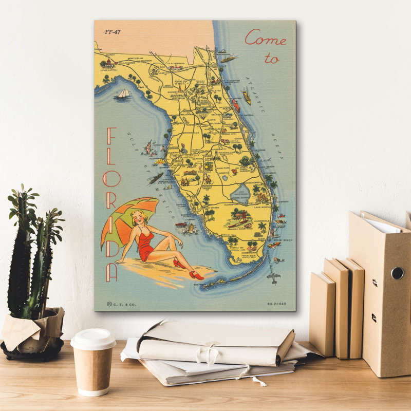  «Florida Post card 6» par Wild Apple Portfolio, art mural sur toile, 18 po x 26 po