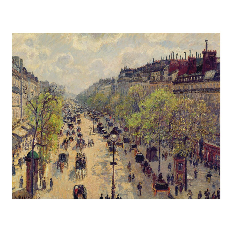 «Boulevard Montmartre» par Camille Pissarro - Estampe numérique, H 22 po x l 28 po