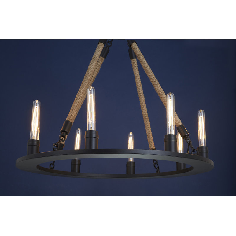 Best 8 - Light Wagon Wheel Chandelier