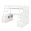 Lit mezzanine simple avec tiroirs, tablettes et bureau-1154361502