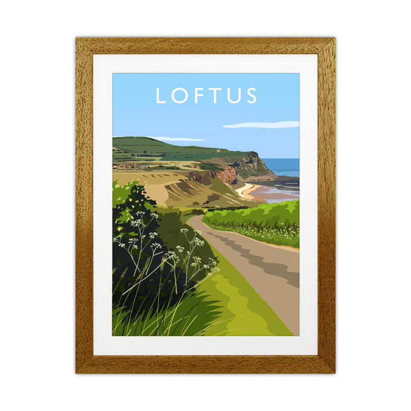 Loftus Portrait by Richard O'Neill - Print, 43.5cm H x 33.5cm W x 3cm D, Brown Framed