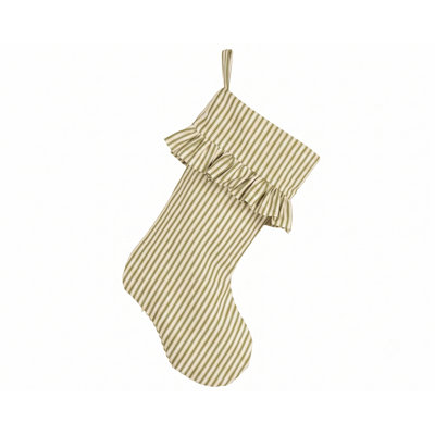 Polo Stripe Ruffled Christmas Stocking