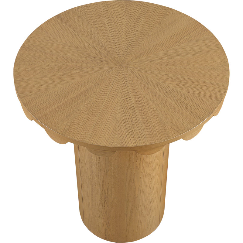Table à hauteur de comptoir en bois massif et canne 36 po Dahlia, H 42,25 po x L 36,25 po x P 36,25 po, Naturel