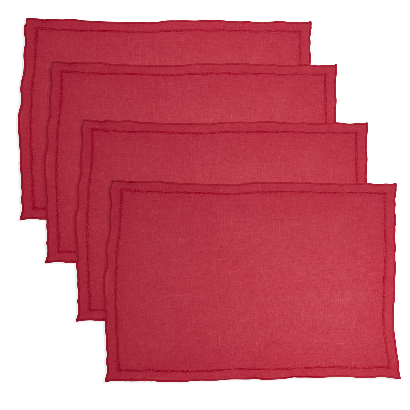 Stonewashed Linen Placemat, Red