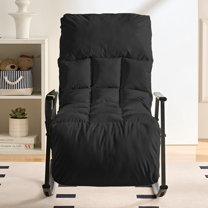 Fauteuil inclinable moelleux avec dossier alvéolaire de massage - support lombaire et repose-pieds réglables à 4 positions, poches de rangement latérales, cadre en acier robuste