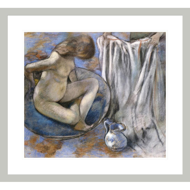 «Woman In The Tub» par Edgar Degas, impression giclée sur cadre, H 23,5 po x l 25,64 po