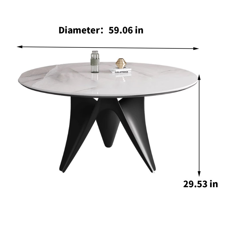 Tomari Round Dining Table, 29.53"H x 59.06"L x 59.06"W
