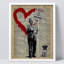 «Love Is The Response Banksy Albert Einstein Pug Dog Tribute Pop Sayings Wall Decor Inspirational» sur papier-98266820-98266819
