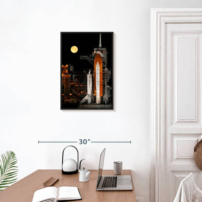 Navette spatiale Discovery, Cadre flottant noir, 17 po x 25 po