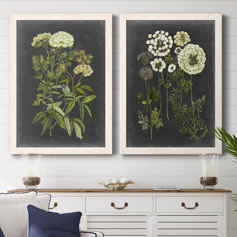 Ex-libris floral I, reproduction d'art sur toile, H 43,5 po x l 31,5 po, Toile encadrée, Blanc