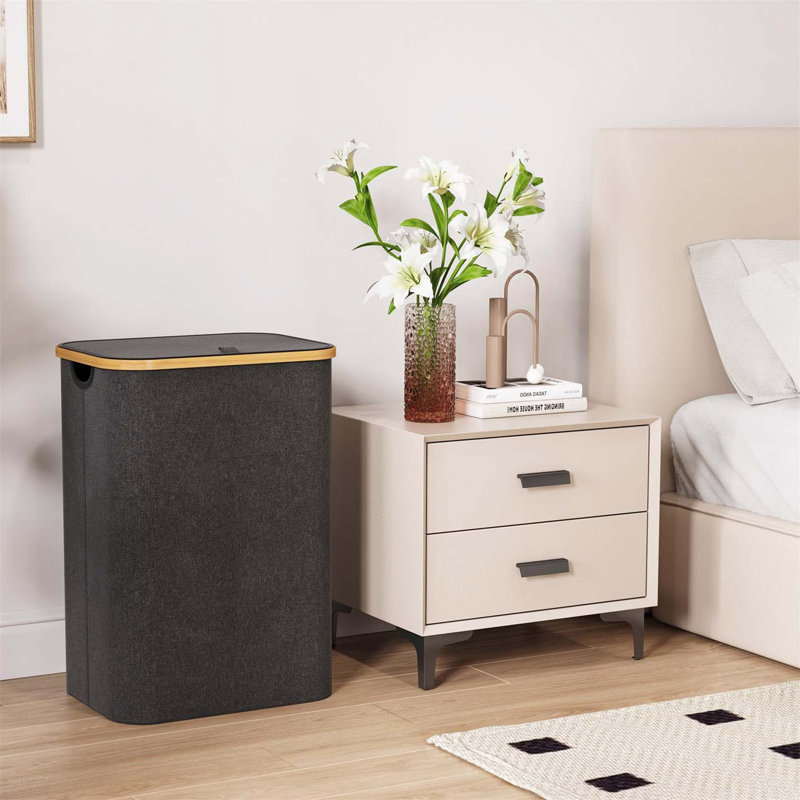 Bhargava Laundry Hamper with Handles, Dark Grey