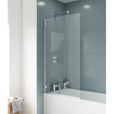 Ella Screens 1435 mm H Hinged Semi-Frameless Tub Door with Clear Glass