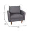 Chaise avec accoudoirs en faux lin de qualité commerciale Mid-Century-266577994