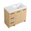 Meuble-lavabo autoportant modulaire 36 po avec plateau en résine chêne clair-22619323