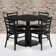 Hao 36'' Square Laminate Table Set with Round Base and 4 Ladder Back Metal Chairs