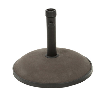 Porte-parapluies en béton, 33 lb, finition brune, compatible jusqu'à 5 pieds, 18,14 po Profondeur large X 13,21 po de hauteur, base à assembler requise, brun, avec pieds de parasol, 18,14 po x 18,14 po x 13,21 po, requis, fer