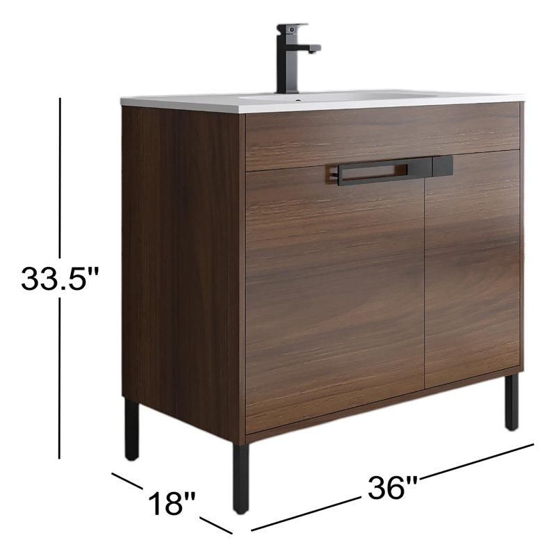 Meuble-lavabo simple 36 po avec comptoir Brentten