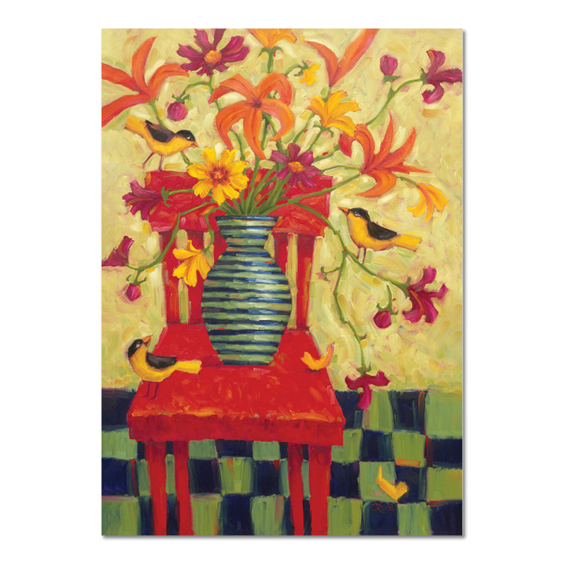 Vaso Su Sedia Rossa by Cindy Revell - Unframed Print, 100cm H x 70cm W