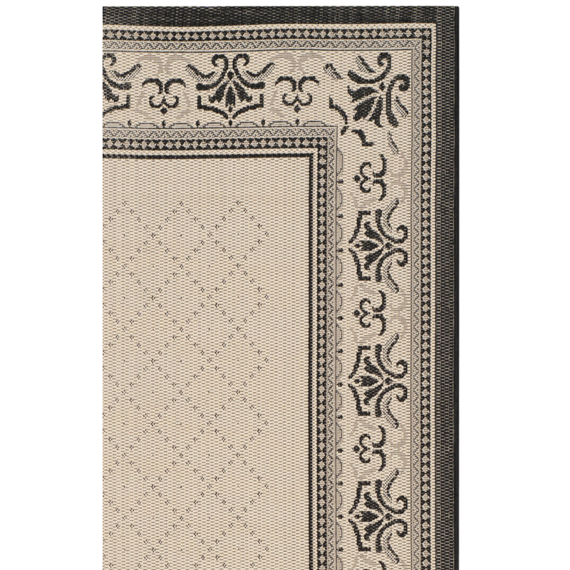 Tapis intérieur / extérieur brun clair / noir Arneshia, Rectangle 5 pi 3 po x 7 pi 7 po