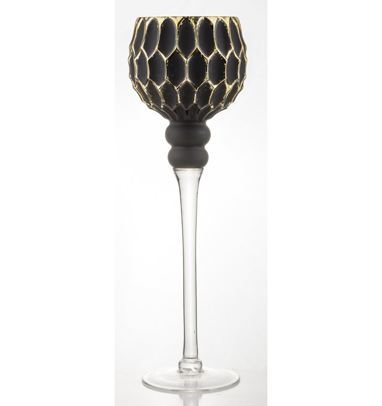 Jugtown Glass Tabletop, 40cm H x 13cm W x 13cm D, Black/Golden