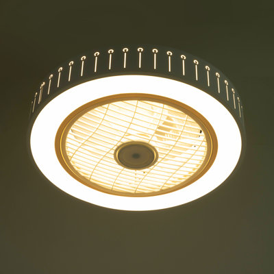 19.68Inch Modern Bladeless Ceiling Fan LED Lights With Remote Control