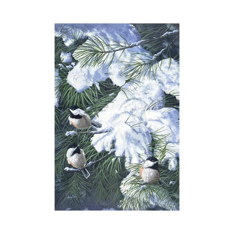 Winter Chickadees by Christopher Lyter - Wrapped Canvas Gallery-Wrapped Canvas Giclée, 45.72cm H x 45.72cm W