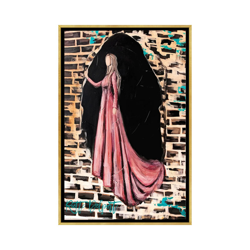 Une reine sera toujours, H 26 po x l 18 po, Floater Framed Print Canvas without Mat, Doré
