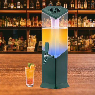 Distributeur de bière de table ABS 101,44 oz avec tube de glace et lumière