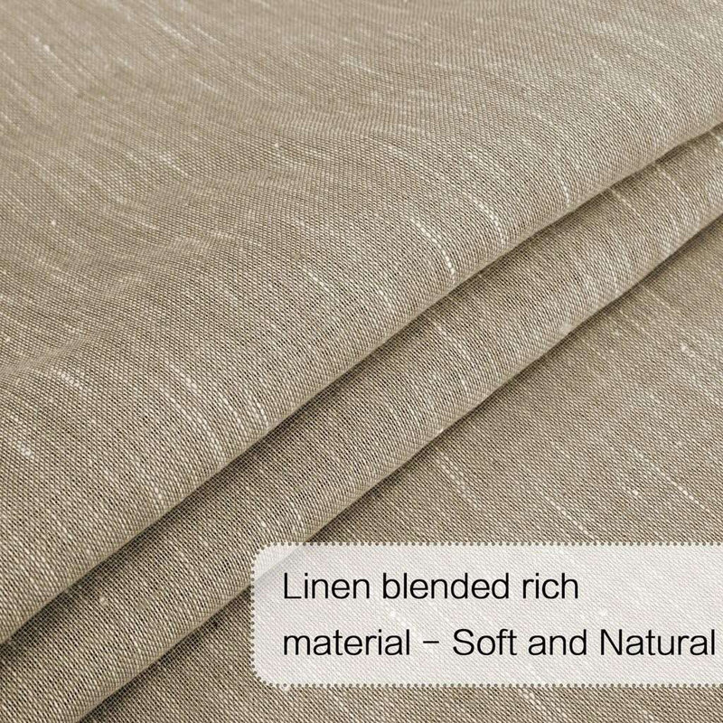 Linen French Door Curtains Privacy Light Reducing Door Curtain with Tieback | Rod Pocket Curtain 1 Panel for Glass Door Feature Open Weave Textured Linen