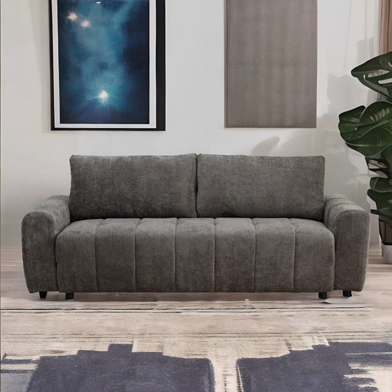 Chisum Upholstered 94.48'' Sleeper Sofa, Gray