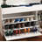 Entryway Bench with Shoe Storage,Adjustable 3-Tier Flip-Up Drawers & Hidden Cabinet,Space-Saving Shoe Organizer,Triple Storage and Modern Design,for Hallway and Living Room,White