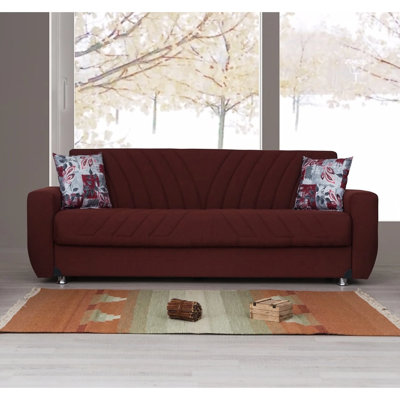Bezanson 65" Fabric Square Arm Convertible Sleeper Loveseat