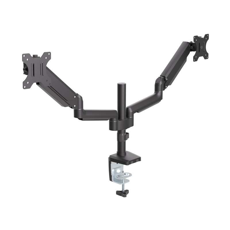 ProMounts Full Motion Gas Spring Dual Monitor Adjustable Desktop Mount for 13-32" Holds 35 lbs