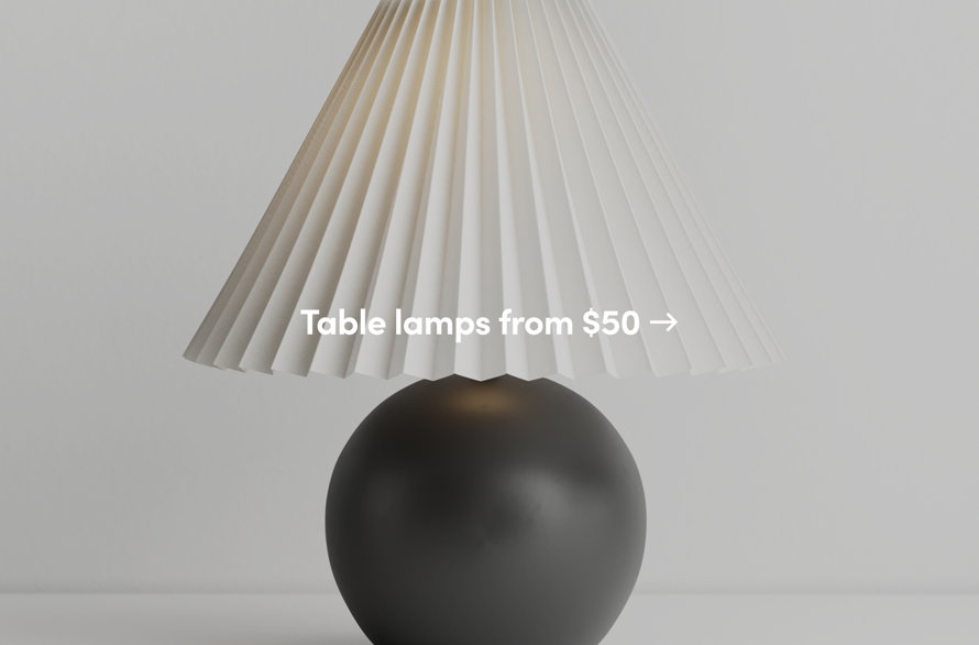 Table lamps from $50