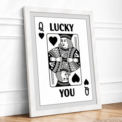 Lucky You Card Vintage - Framed Print