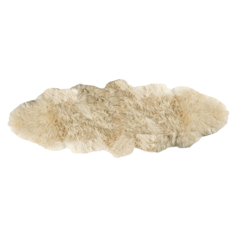 Tapis double en fibre de mouton Fiber by Auskin, Double Bisque