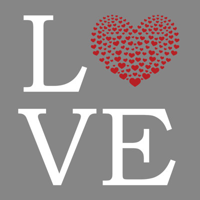 Love Heart Grey - Wrapped Canvas Print