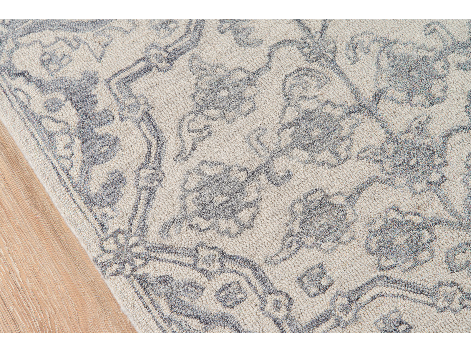 Cece Gray Hand-Tufted Wool Floral Rug, Rectangle 7'6" x 9'6"