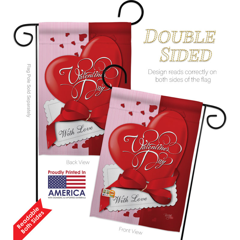 Double Sided 18.5'' H x 13'' W Polyester Valentine's Day Flag Set