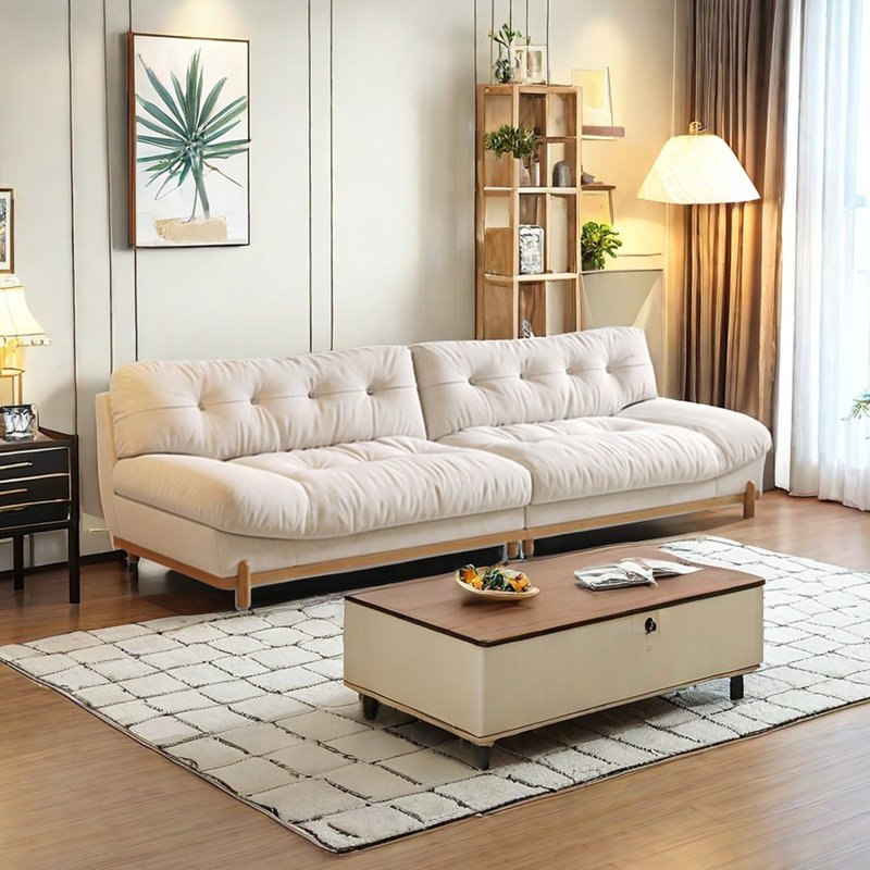 Canapé moderne en flanelle, 5, H 34,64 po x l 118,11 po x P 37,79 po