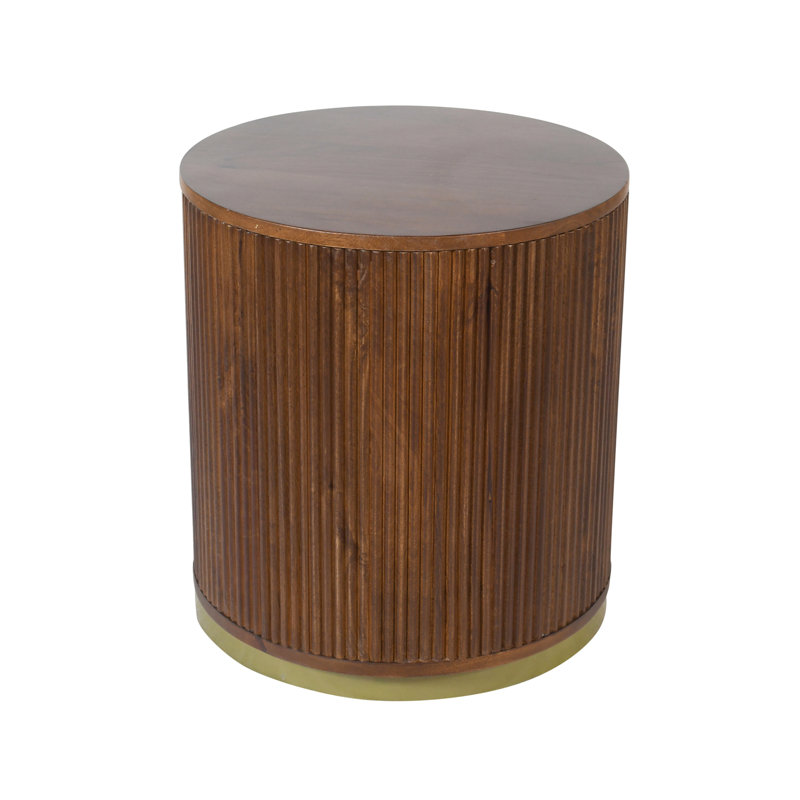 Table de bout avec plateau de rangement Derbey, Brun