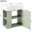 Armoire de salle de bain moderne - meuble-lavabo flottant de 21,6 po avec lavabo en céramique, tablette de rangement à gauche pour le lavage du corps, trou de trop-plein, bel aspect, apparence élégante
