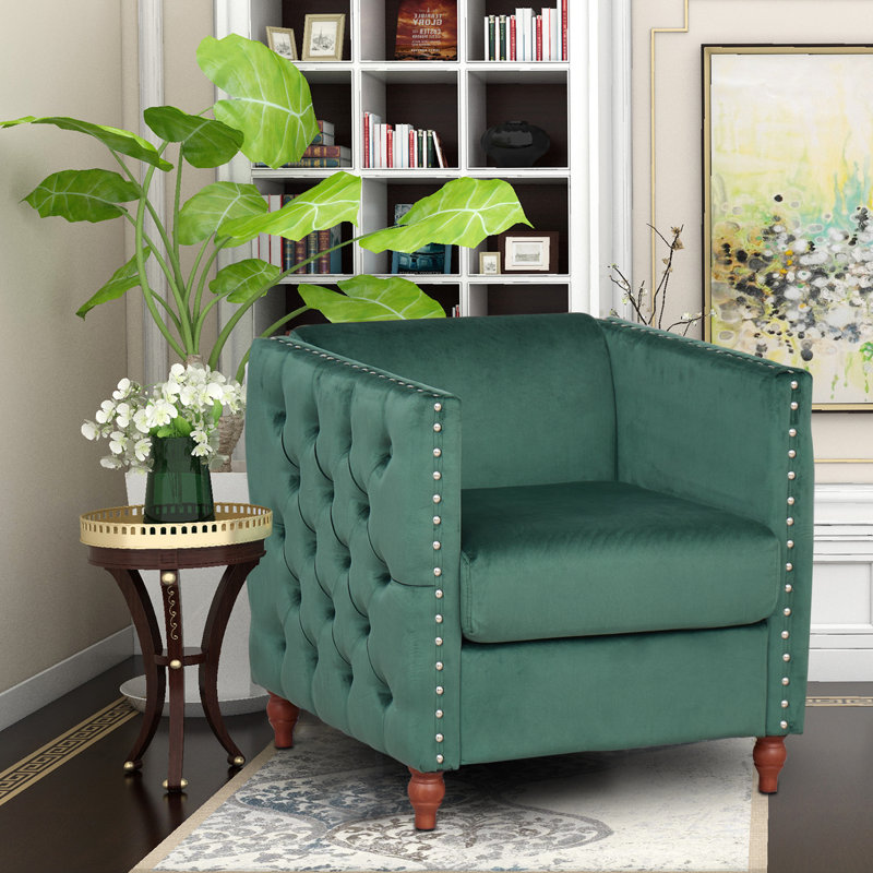 Grise Upholstered Chair, Green
